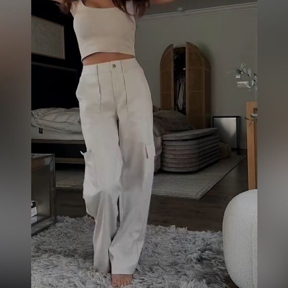 Cream cargo pants - Picture 1 of 5